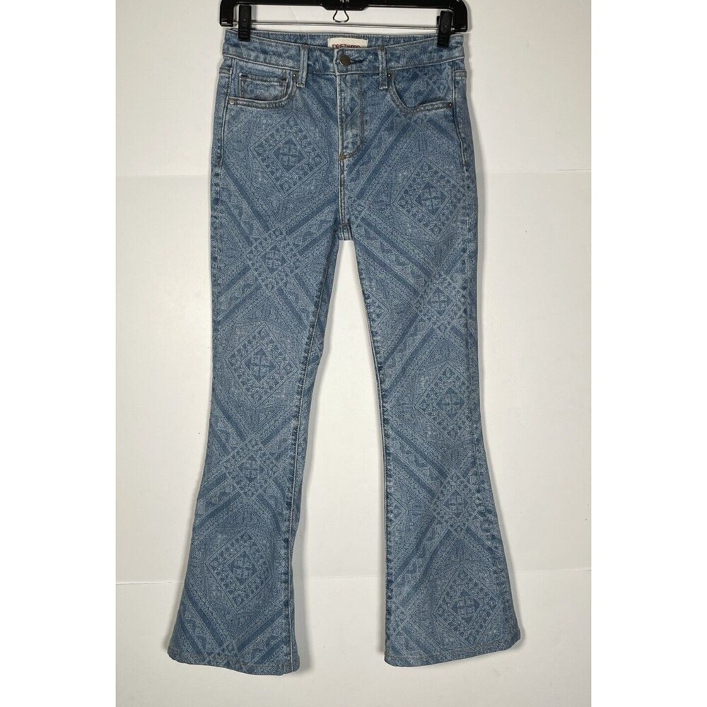 DRIFTWOOD Farrah Flare Jeans SZ 24 X 27" Wide Leg Festival Print